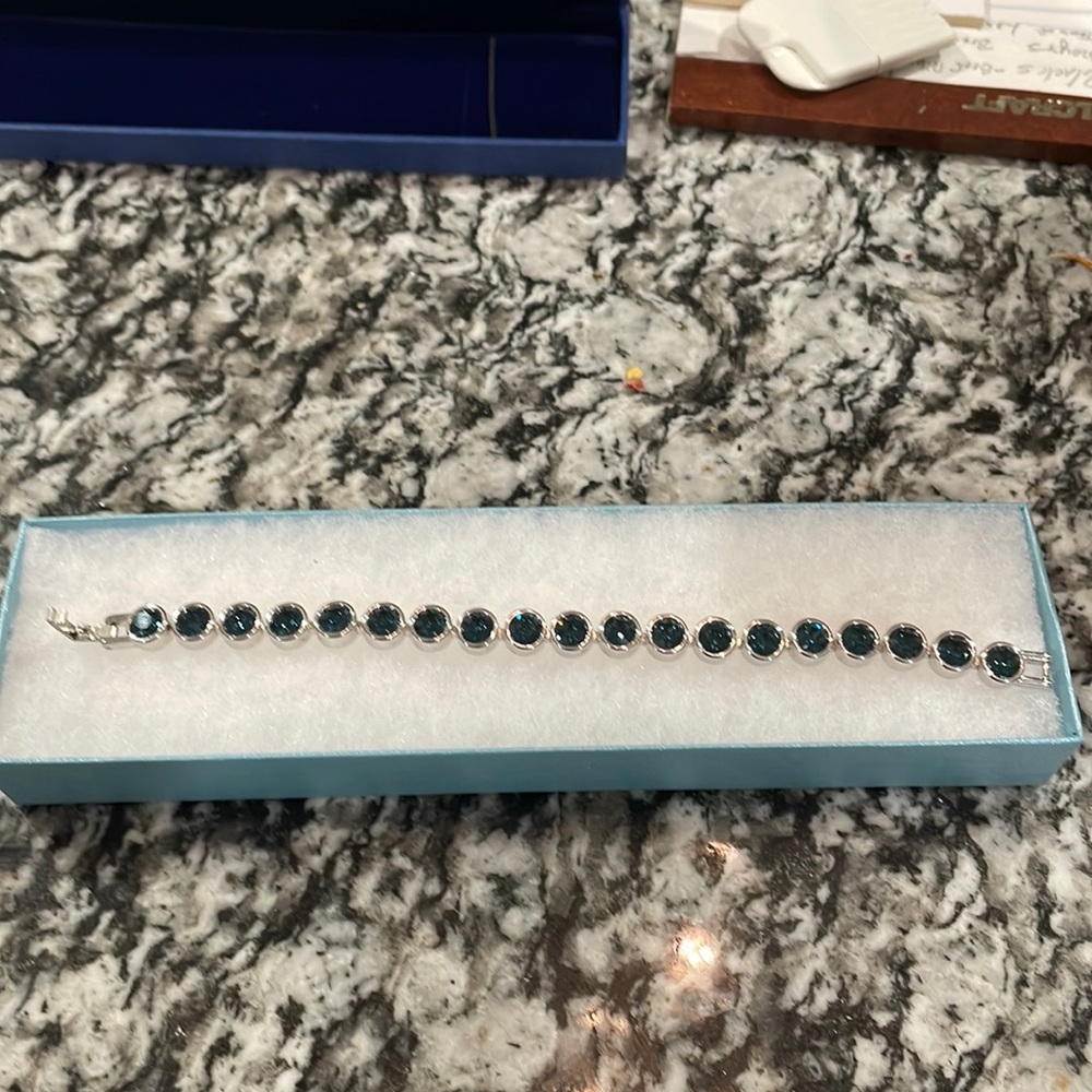 Touchstone Crystal Dark Blue Ice Bracelet